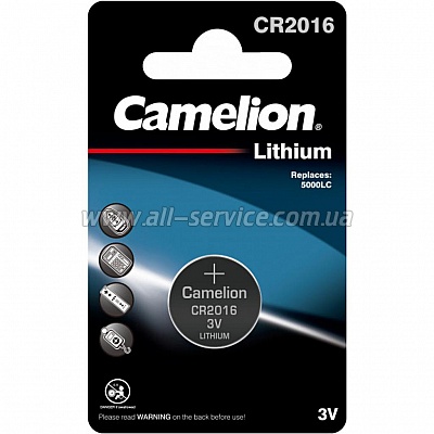  CR2016 Lithium * 1 Camelion (CR2016-BP1)