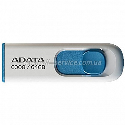  ADATA 64GB C008 White+Blue USB 2.0 (AC008-64G-RWE)