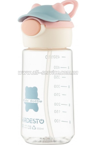 Бутылка для воды Ardesto Bear 550мл Pink (AR2255BB) Бутылка для воды Ardesto Bear 550мл Pink (AR2255BB)