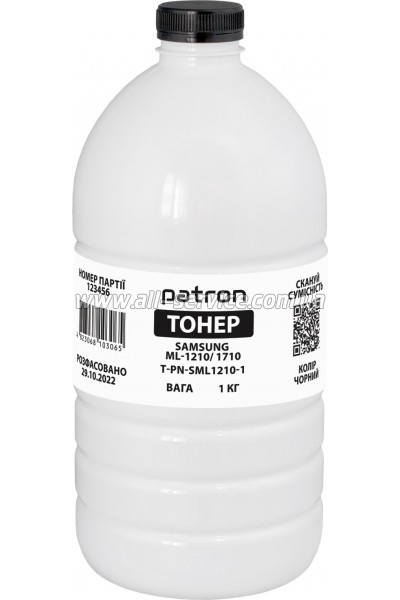 Тонер Patron Samsung ML-1210/ ML-1710 бутль 1кг Black (PN-SML1210-1) Тонер Patron Samsung ML-1210/ ML-1710 бутль 1кг Black (PN-SML1210-1)