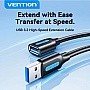 Дата кабель USB 3.2 AM/AF 2.0m 10Gbps PVC black Vention (CBOBH) Дата кабель USB 3.2 AM/AF 2.0m 10Gbps PVC black Vention (CBOBH)