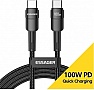 ���� ������ USB-C to USB-C 0.5m 100W black Essager (EXCTT1-XCB01)
