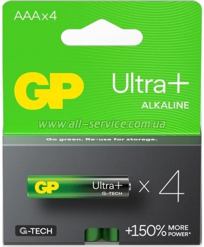 ��������� GP AAA LR03 Ultra Plus Alcaline * 4 (24AUP21-SB4 / 4891199203985)