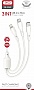 ���� ������ USB 2.0 AM to Lightning + Micro 5P + USB-C 1.0m 2.4A XO (CB-23U3)