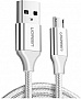 ���� ������ USB 2.0 AM to Micro 5P 2.0m US290 3A 18W Nickel Plating White Ugreen (60153)
