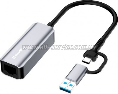 ������� USB-C + USB A to RJ45 Ethernet 1000Mbps ColorWay (CW-AD-CRG)