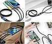 ���� ������ USB 2.0 AM to Lightning + Micro 5P + USB-C 1.2m 100W nylon black XoKo (SC-3100)