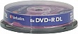 ���� Verbatim DVD+R 8.5 GB/240 min 8x Cake Box 10�� (43666) Double Layer