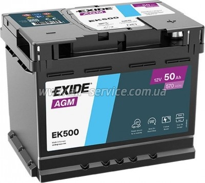 ���������� ������������ EXIDE AGM 50Ah (EK500)