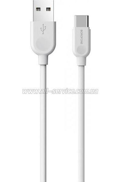 ���� ������ USB 2.0 AM to USB-C 1.0m 2.4A PVC BX14 white BOROFONE (6957531089995)