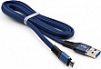 ���� ������ USB 2.0 AM to Micro 5P 1m flat nylon blue Vinga (VCPDCMFNB1B)