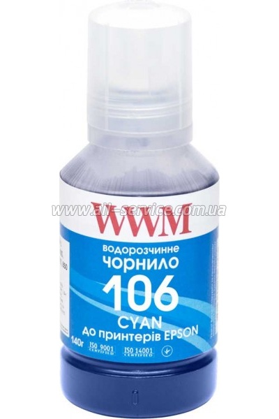  WWM 106  Epson L7160/ 7180 140 Cyan (E106C)