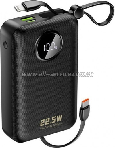 Батарея универсальная Dudao 20000mAh K14+ PD 22.5W Black (6977196680016) Батарея универсальная Dudao 20000mAh K14+ PD 22.5W Black (6977196680016)
