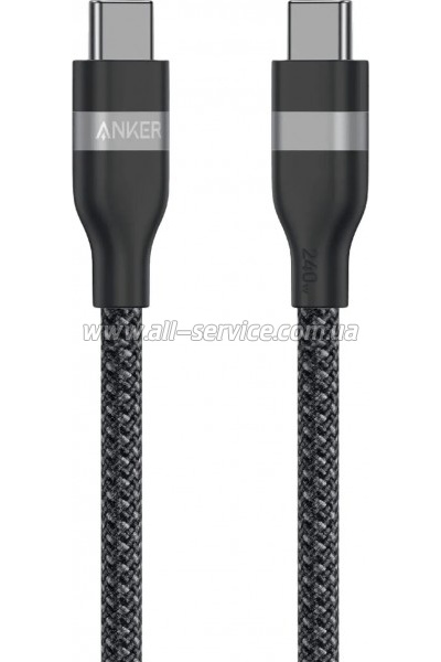 ���� ������ USB-C to USB-C 1.8m 240W upcycled-braided black Anker (A82E2H12)