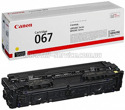   Canon 067 Canon MF650 Series/ MF651/ MF655/ 657/ LBP630 Series/ LBP631/ LBP633 Yellow (5099C002)