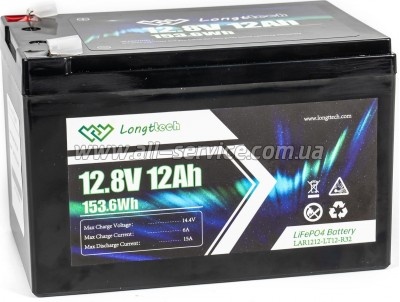������� LiFePo4 Longttech 12.8V 12Ah (LAR1212-LT12-R32)