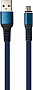 ���� ������ USB 2.0 AM to Micro 5P 1m flat nylon blue Vinga (VCPDCMFNB1B)