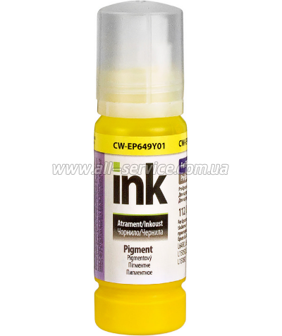  ColorWay Epson 112 Epson EcoTank L6550/ L15150 70 Yellow Pigment (CW-EP649Y01)