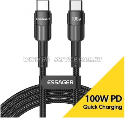 ���� ������ USB-C to USB-C 2.0m 100W black Essager (EXCTT1-XCA01)