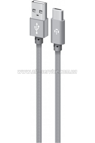 ���� ������ USB 2.0 AM to USB-C 1.0m grey Intaleo (1283126489136)