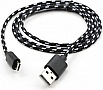 ���� ������ USB 2.0 AM to Micro 5P 2color nylon 1m black Vinga (VCPDCMBN31BK)