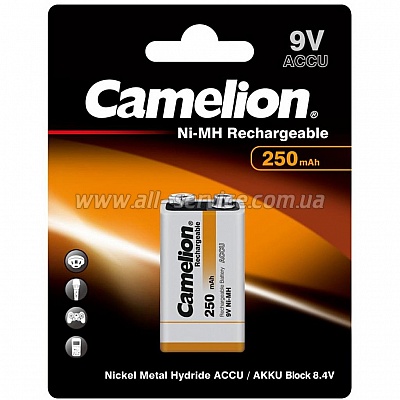  Camelion  250mAh Ni-MH * 1 6F22-1BL (NH-9V250BP1)