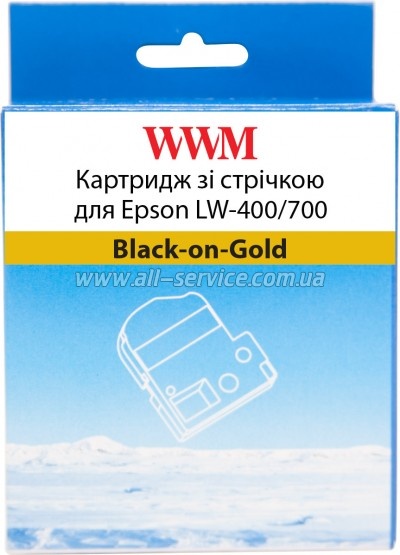�������� WWM ��� Epson LW-400/ 700 18mm � 8m Black-on-Gold (WWM-SM18Z)