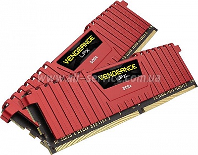  16GB CORSAIR Vengeance LPX Red DDR4 3000Mhz 2x8GB (CMK16GX4M2B3000C15R)