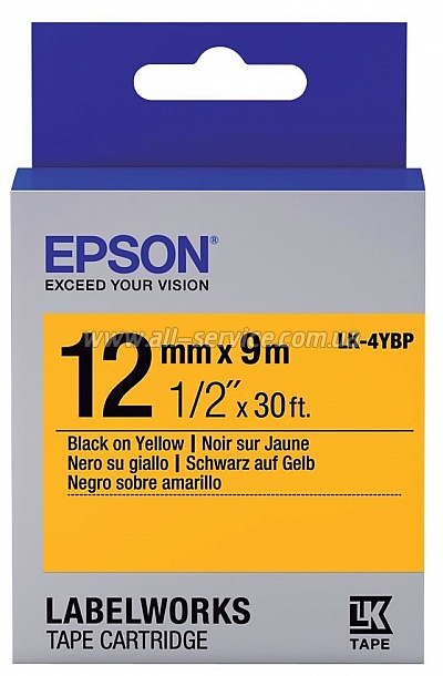  Epson LK4YBP LW-300/ 400/ 400VP/ 700 Pastel Black/Yellow 12mm/9m (C53S654008)
