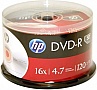 ���� HP DVD-R 4.7GB 16X 50 �� Spindle (69316/DME00025-3)