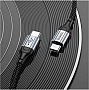 ���� ������ USB-C to USB-C 1.0m 3A nylon X102 black HOCO (6942007608787)