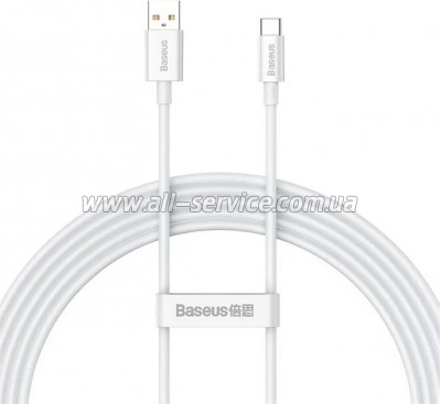���� ������ USB 2.0 AM to USB-C 1.5m Superior Fast Charging 100W moon white Baseus (P10320102214-02)