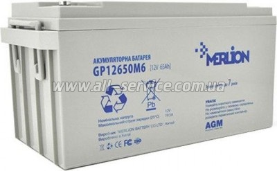 �������������� ������� � ��� Merlion RDC12-65 12V 65Ah (GP12650M6)