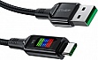 ���� ������ USB 2.0 AM to USB-C 1.2m 3A nylon with LED C7-04 black Acefast (6974316282785)