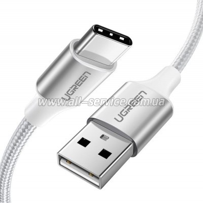���� ������ USB 2.0 AM to USB-C 2.0m 3.0A 18W US288 White Ugreen (60133)