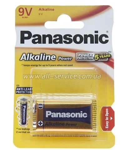  PANASONIC 6LR61 / 1BL Alkaline Power Bronze 1x1 . (6LR61REB/1BP)