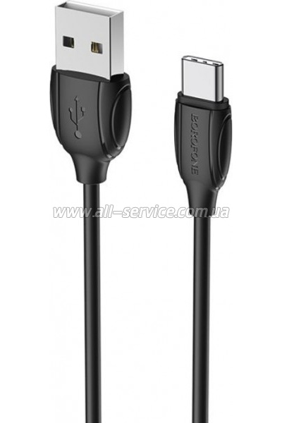 ���� ������ USB 2.0 AM to USB-C 1.0m 3A PVC BX19 black BOROFONE (6931474701794)