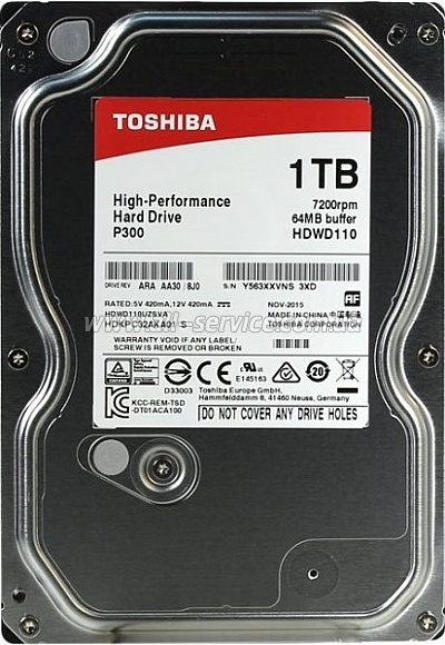  1TB TOSHIBA SATA 7200RPM (HDWD110UZSVA)