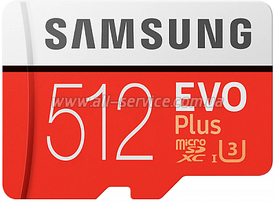   Samsung EVO Plus microSDXC 512GB UHS-I Class 10 + SD  (MB-MC512HA/RU)