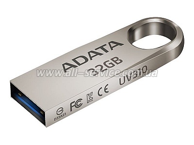  32GB ADATA USB 3.1 UV310 Metal Silver (AUV310-32G-RGD)