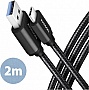 ���� ������ USB 3.2 AM to USB-C 2.0m black AXAGON (BUCM3-AM20AB)