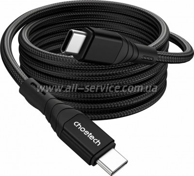 ���� ������ USB-C to USB-C 1.0m PD100W premium black Choetech (XCC-1008)