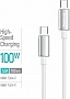 ���� ������ USB-C to USB-C 1.0m 5A 100W zinc alloy braided white ColorWay (CW-CBPDCC098-WT)