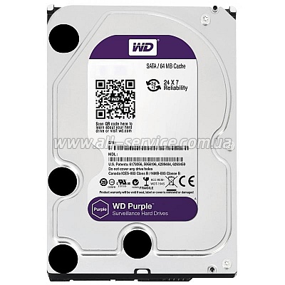  6TB WD 3.5 SATA 3.0 IntelliPower 64Mb Cache Purple (WD60PURX)