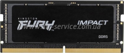������ ������ ��� �������� SoDIMM DDR5 8GB 4800 MHz Impact Kingston Fury (ex.HyperX) (KF548S38IB-8)