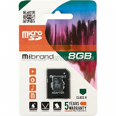   Mibrand 8GB microSD class 4 (MICDC4/8GB-A)