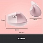  Logitech Lift Vertical Ergonomic Wireless/Bluetooth Rose (910-006478)