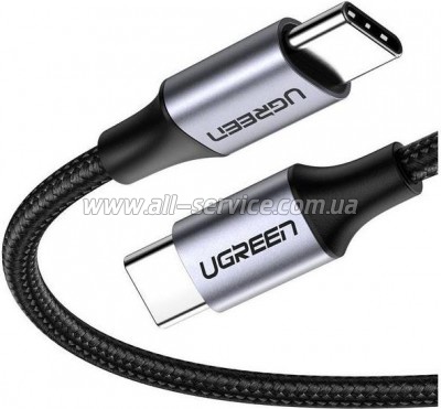 ���� ������ USB-C to USB-C 1.0m US261 3A Gray / Black Ugreen (50150)