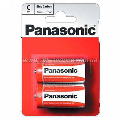  Panasonic RED ZINK R14 BLI 2 ZINK-CARBON (R14REL/2BPR)