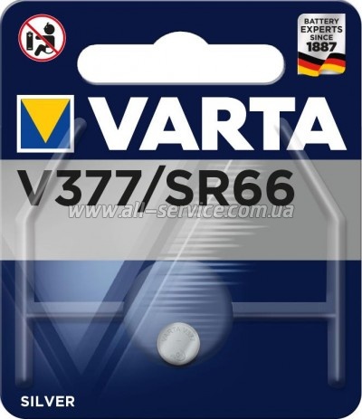  Varta Silver Oxide V377 AG4, LR626, SR626SW, 177 (00377101401)